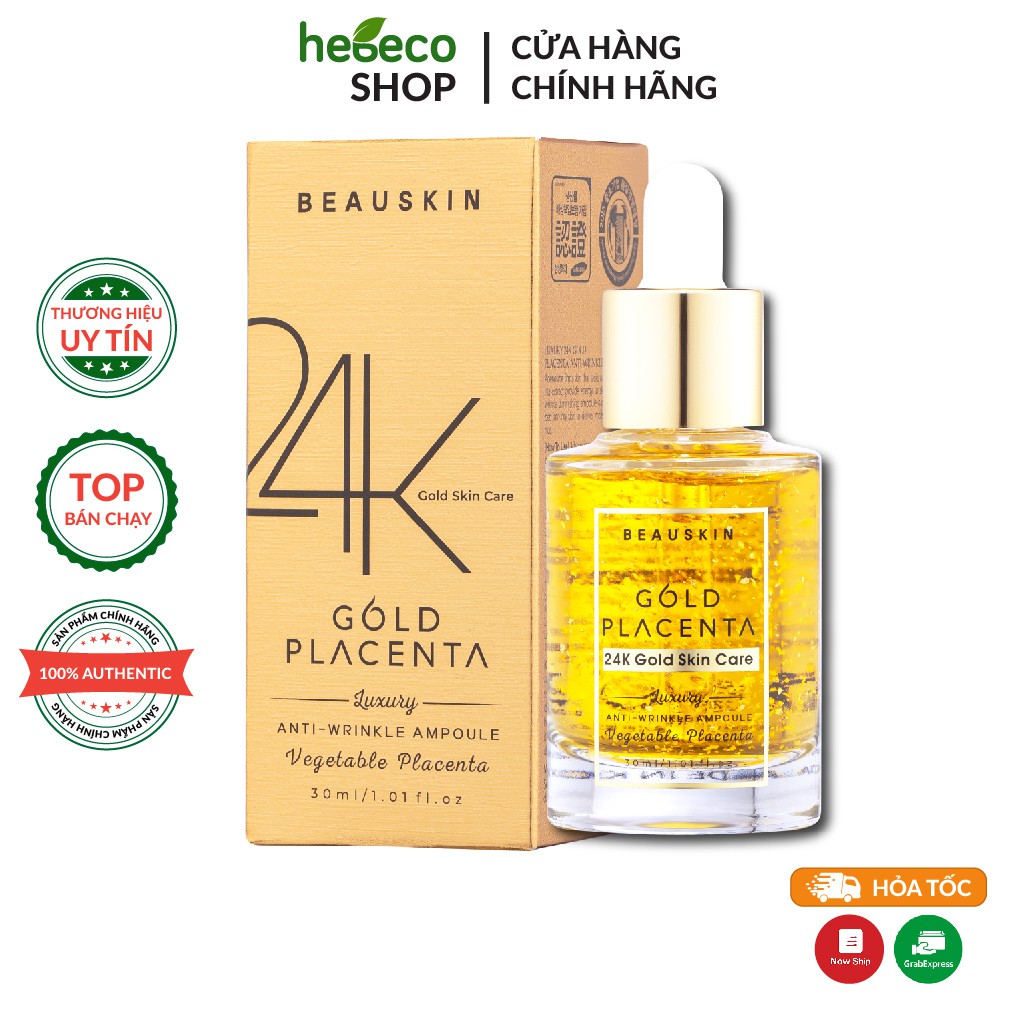 Beauskin LUXURY GOLD PLACENTA Anti-Wrinkle GOLD Crystal Essence 35ML - ของแท ้ จากเกาหลี