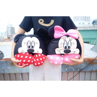 หมอนรองคอ มีฮู้ด Mickey มิกกี้ &amp; Minnie มินนี่ ลายจุด