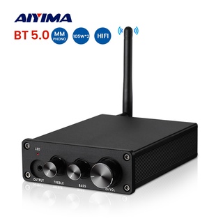 Aiyima เครื่องขยายเสียงสเตอริโอ Hifi บลูทูธ 105Wx2 มม. สําหรับโทรศัพท์มือถือ