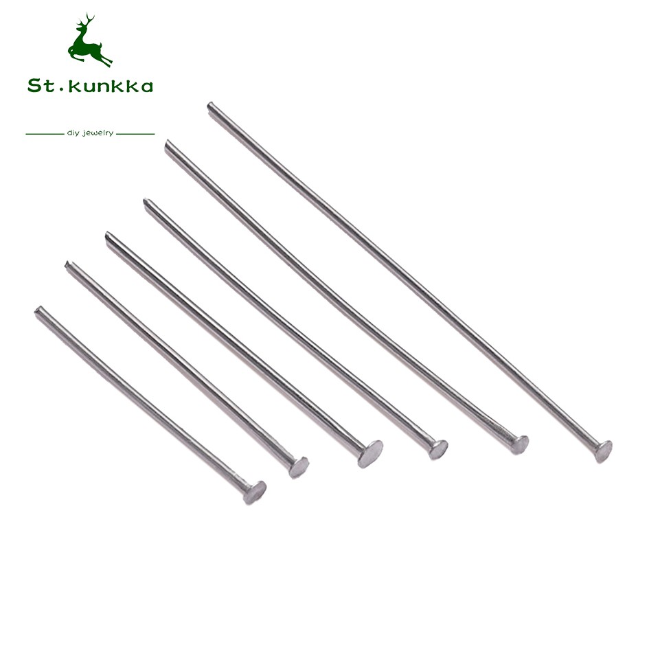 St.kunkka 100 ชิ้น เฮดพิน 15-70 มม. อุปกรณ์ร้อยลูกปัด DIY อุปกรณ์ร้อยสร้อยข้อมือ