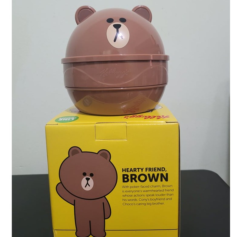 Limited Edition Kelloggs Kelloggs LINE Friend Brown & Choco Container for Collection