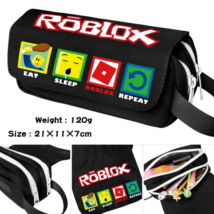 Roblox กล่องดินสอ ผ้าแคนวาส ลายการ์ตูนเกม มีซิป แบบพกพา สําหรับเด็กนักเรียนผู้ชาย และเด็กผู้หญิง
