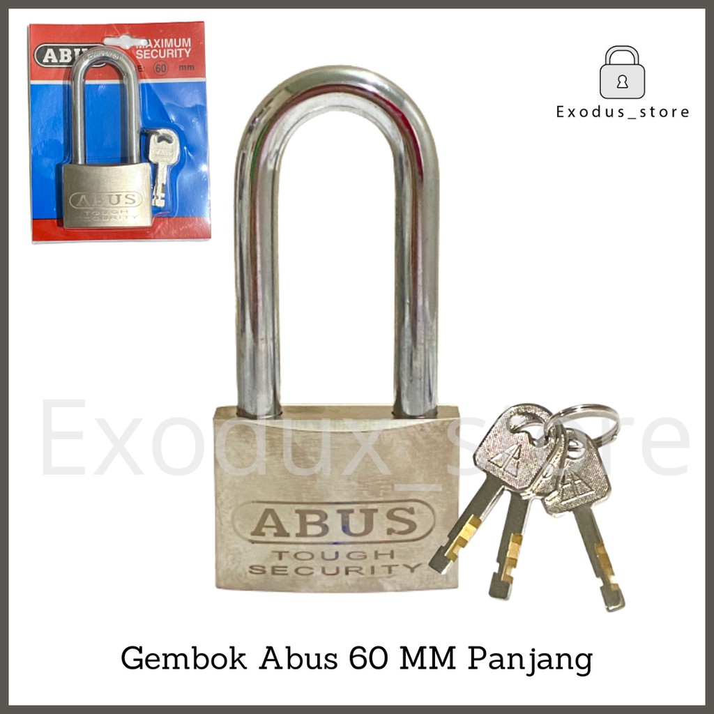 ABUS อาบู 60 มม กุญแจรั้วคอยาว / กันขโมย, กุญแจเพจเจอร์ป้องกันสนิม