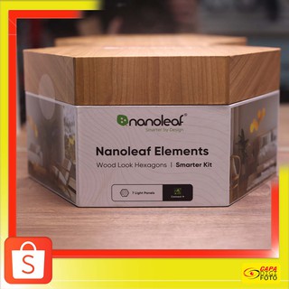 Nanoleaf Elements Wood Look Hexagons Smarter Kit  [ 7Panels] - แผ่นไฟสมาร์ทไลต์ ทรง6เหลี่ยมลวดลายไม้ธรรมชาติ