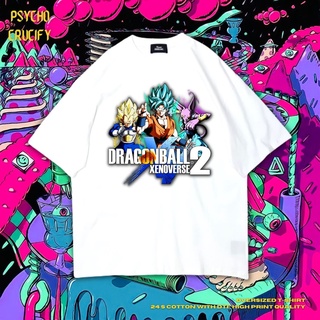 tshirtเสื้อยืดคอกลมฤดูร้อนเสื้อยืด ขนาดใหญ่ พิมพ์ลาย Dragon Ball Xenoverse 2 | สีขาว | เสื้อเชิ้ต ลาย Dragon Ball | อนิเ