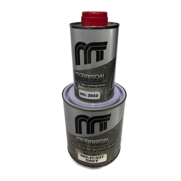 สีรองพื้น2K มอริสัน MORRISON(เนื้อ41-037)+(ฮาร์ด2933) กป(ชุดเล็ก) ระบบ4:1 เนื้อเทา ขนาด1ลิตร พร้อมฮาร์ด ขนาด 0.25ลิตร