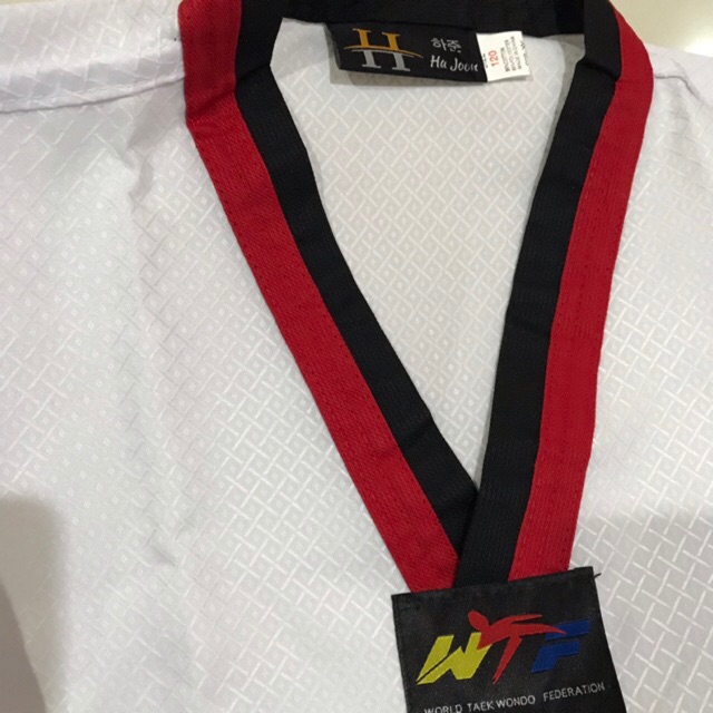 🥋ผ้าเกรดดี😍👍🏻ผ้าแจคาร์ด:: ชุดเทควันโด้+สายขาว