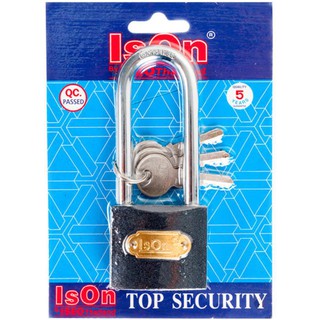 กุญแจสปริง ISEO สปริงเหล็กดำ50L 50 MM BKISEO 50MM SPRINGBK50L BK PADLOCK