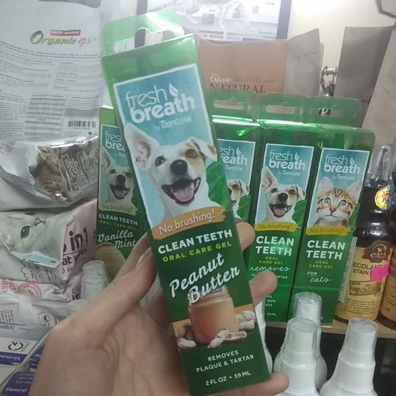 Fresh breath tropiclean Peanut Butter Dog Mouth Cleanser Gel 59มล