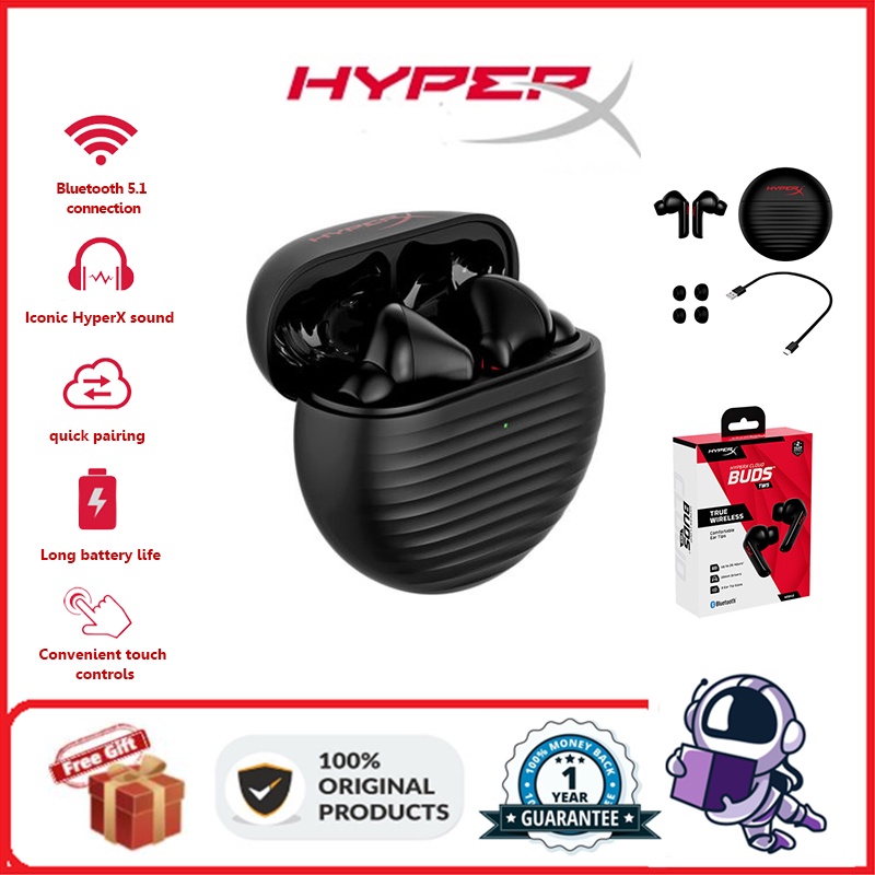 HyperX（หูฟัง）Cloud Buds TWS In-Ear Wireless Headphones Bluetooth 5.1 Noise Cancelling Microphone Touch Cont（หูฟังบลูทูธ）