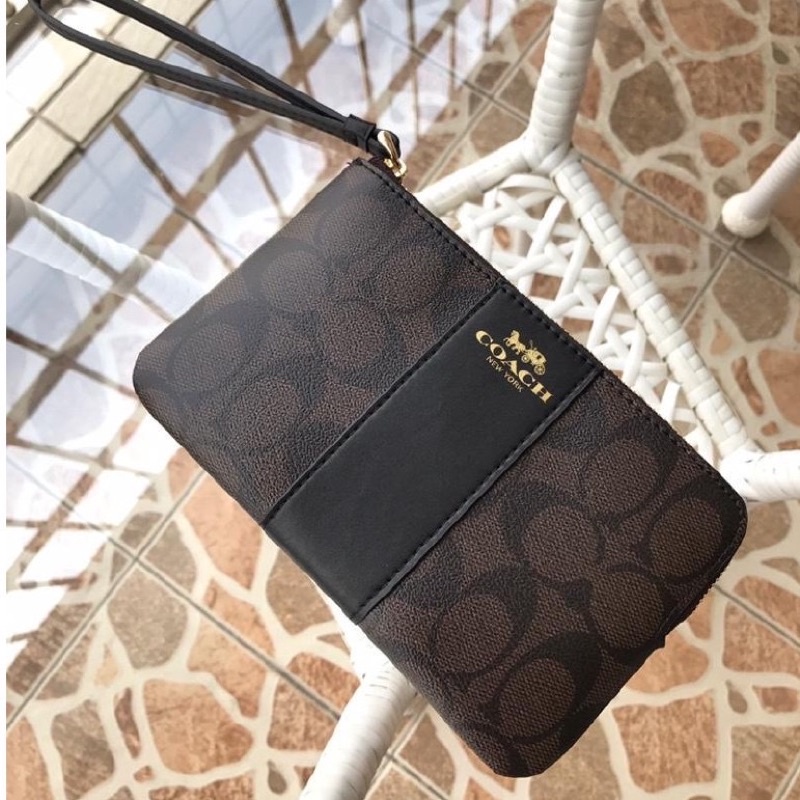 สวยแท้💯กระเป๋าสตางค์ กระเป๋าสตางค์ผู้หญิง coach คล้องมือ F58035 กระเป๋าสตางค์