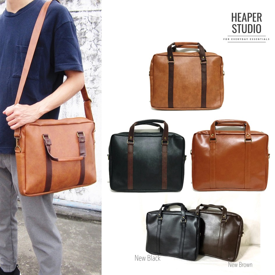 [มีโค้ดลด100บ]HEAPER KEITH กระเป๋าโน๊ตบุ๊ค 14-15.6 นิ้ว laptop unisex PU leather เพิ่มสีใหม่ สายยาวถอดได้