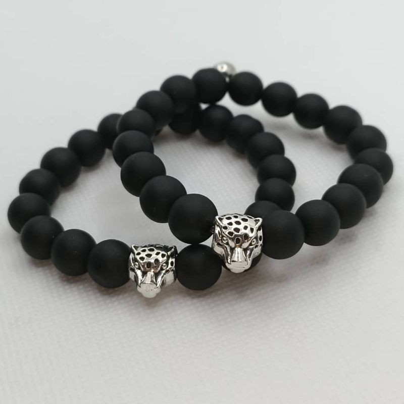 Gelang Tangan Kristal Couple Magnet Black Bead สร้อยข้อมือคู่ Touken Black珠情手链