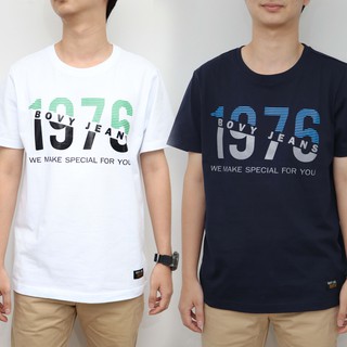 ฺBOVY T-SHIRT X เสื้อยึดผ้าคอตตอล100% ลายกราฟฟิคคอล BC-8122