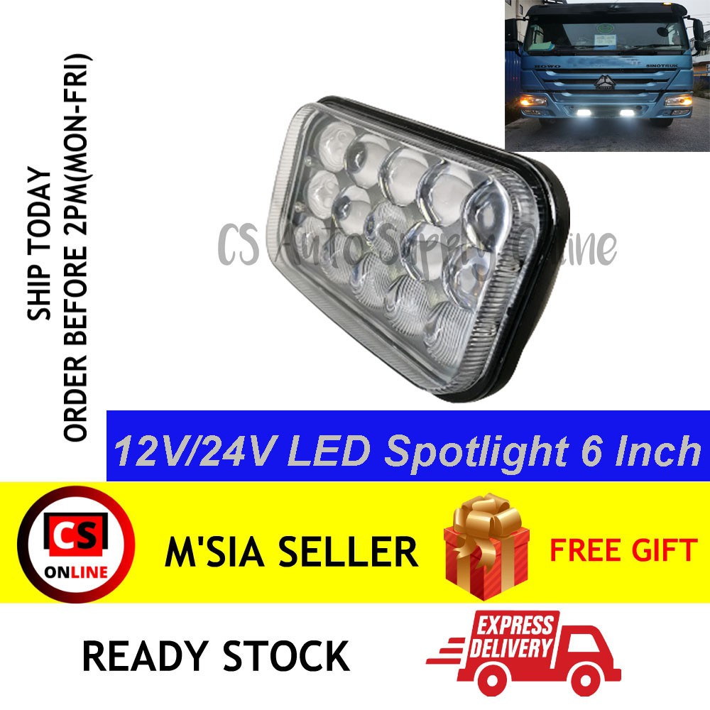 LED 15Led 60W 12V 24V ทํางาน Spotlight Beam รถบรรทุกขับรถหมอกโคมไฟเข้มข้น (1 ชิ้น) CS STK