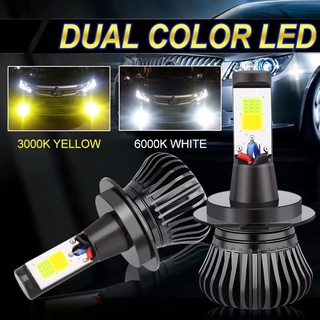 หลอดไฟตัดหมอก H7 Led H1 H3 H8 H11 9005 HB3 9006 HB4 Led Bulb H27 880 881 Dual Color 2800LM 3000K 6000K สําหรับรถยนต์ 2 ชิ้น