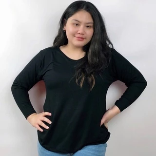CHOTY ยืดแขนยาว ไซส์ XXL เสื้อยืดแขนยาว ผ้าเรย่อน ไซส์ใหญ่ XXL อก 40-55 นิ้ว เสื้อแขนยาวโอเวอร์ไซส์ สีพื้น CHOTYSHOP LTX