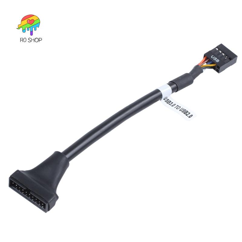 15 ซม.USB 3.0 20 Pin Header Male to USB 2.0 9 Pin Female Adapter Cable