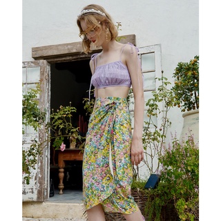 SUE - Kleeb Lamduan Wrap Skirt กระโปรงลายกลีบลำดวน