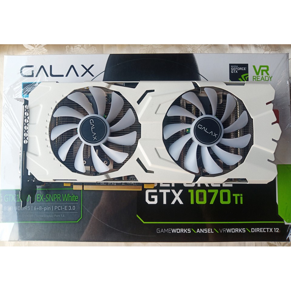 การ์ดจอ GALAX GeForce® GTX 1070 Ti EX-SNPR WHITE 8GB สภาพดี ใหม่มาก ประกัน ascinti ถึง 05/2021