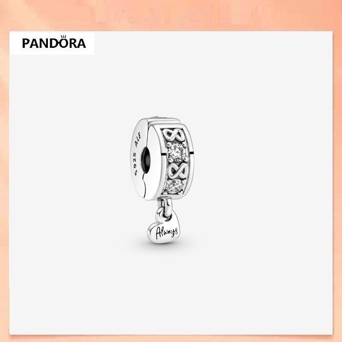 925 Silver Sparkling Stone Eternity Clip Charm