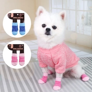 SKISOPGO พร้อมส่งจ้า ถุงเท้าสัตว์​เลี้ยง​ พื้นด้านล่างมียางกันลื่น