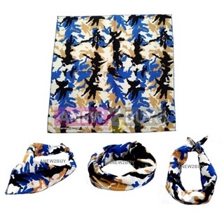 ผ้าลายพราง สีน้ำเงิน ใช้เป็นผ้าโพกหัว ผ้าพันคอ ผ้าเช็ดหน้า (Bandana Camo Scarf Headband)