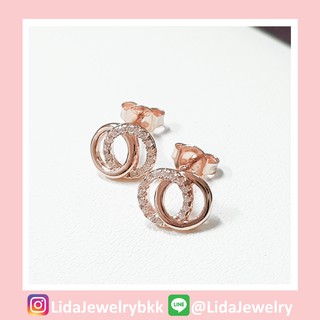 ต่างหูเงินแท้  Dream Catcher สีRosegold ♡Lida Jewelry ของขวัญ