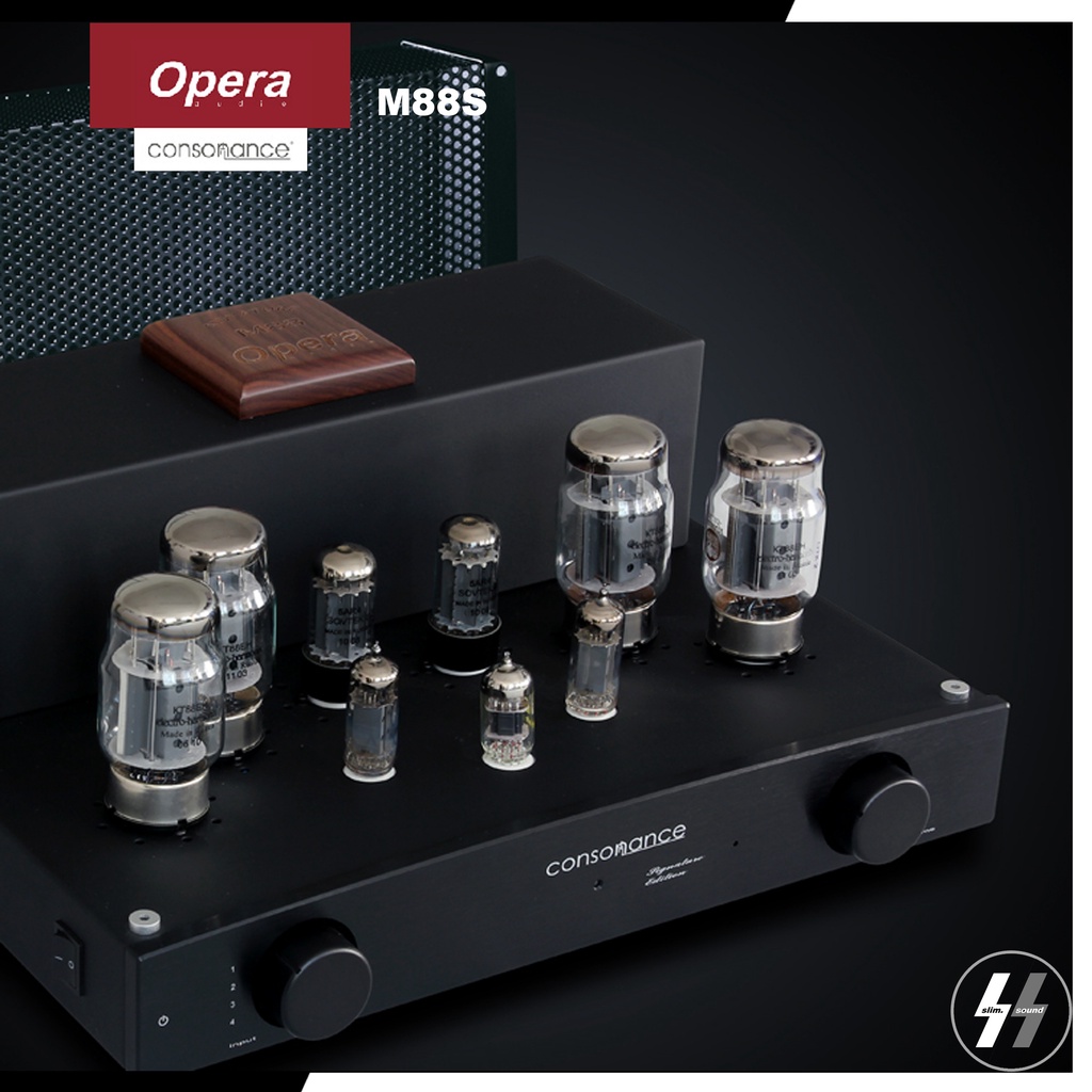 แอมป์หหลอด | Opera/consonance - M88S | Vacuum Tube KT88x4 - 5687x2 - ECC83x1 - 5AR4x2 | 39 Watt (RMS