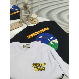 Oversized เสื้อยืดโอเว่อร์ไซส์ลายSurfers beach