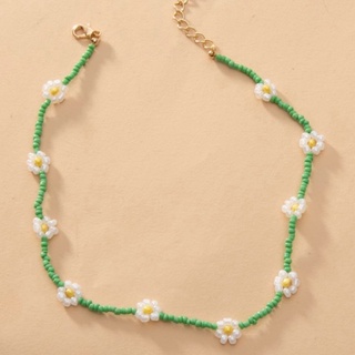 Flower Decor Beaded Necklace สร้อยคอลูกปัดดอกเดซี่ มี 2 สี