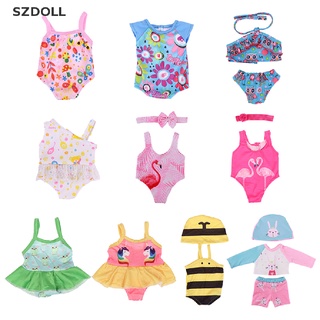 [cxSZDOLL]  Doll Clothes Flower Swimsuit Clothes For 43cm Baby 18 Inch Doll Accessories  DOM