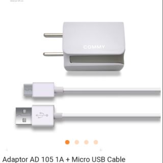 Commy หัวชาร์จ 1A + Micro usb cable