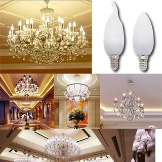 E14 หลอดไฟ led E27 led โคมไฟโคมระย้า หลอดไฟเทียน 3W โคมไฟไฟตกแต่ง Warm White ประหยัดพลังงาน