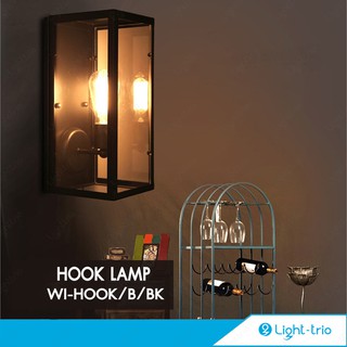 Lighttrio โคมไฟติดผนัง Wall Lamp สไตล์ LOFT  VINTAGE ขั้ว E27 รุ่น WI-HOOK - สีดำ (ไม่รวมหลอดไฟ)