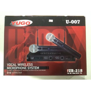 ไมค์ลอย ไมโครโฟนไร้สายแบบมือถือ YUGO U-007 UB-218 series VOCAL WIRELESS MICROPHONE SYSTEM UHF