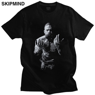 เสื้อยืดcalandfashionเสื้อยืดแขนสั้น คอกลม ผ้าฝ้าย พิมพ์ลายกราฟฟิค Awesome Viking God Of War สําหรับผู้ชายS-5XL