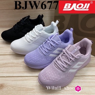 Baoji  BJW 677 รองเท้าผ้าใบ  (37-41) สีขาว/สีดำ/ม่วง/ม่วงขาว ซห