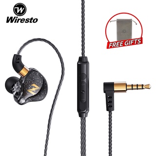 Wiresto QKZ 106dB หูฟังเกมมิ่งมีสาย 1.2 ม. พร้อมไมโครโฟน 3.5 มม. คุณภาพเสียง HiFi รีโมตคอนโทรล สําหรับเล่นกีฬา【ฟรีกระเป๋าเก็บ】