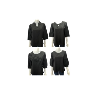 [เหลือ132฿ใส่โค้ดDETMAR30]เสื้อผู้หญิงสีดำ 4 สไตล์คอมกลมเเละคอจีน ผ้าไหมอิตาลีสำหรับสาวอวบ มีไซส์ L/XL/XXL