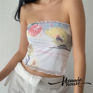 Hannie-Women´s Floral Printed Backless Off Shoulder Tank Tops