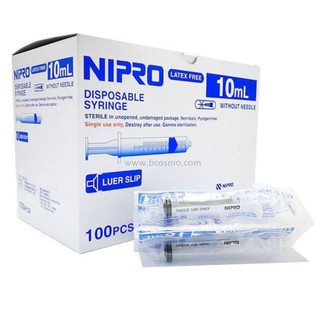 ไซริงค์ (syringe) ขนาด 10 ml. ยี่ห้อ nipro 10บาท/1 ชิ้น