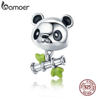 BAMOER Bamboo Panda Charm 925 Silver Bracelet Accessories SCC325