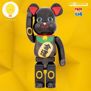 gachabox Bearbrick Lucky Cat Black Chrome 1000% - แบร์บริค ของแท้ Be@rbrick Medicom Toy ฟิกเกอร์