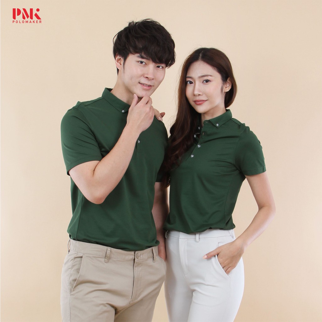 PMK - Prima Elite PE002 - เสื้อโปโล สีเขียว เบา สวมใส่สบาย