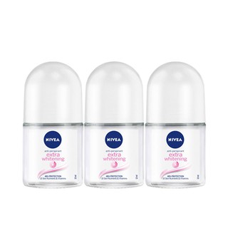 ✨นาทีทอง✨ นีเวีย ดีโอ เอ็กซ์ตร้า ไวท์เทนนิ่ง โรลออน ขนาด 12 มล. แพ็ค 6 ขนาด Nivea Extra White Roll-on 12 ml x 6