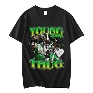 เสื้อยืดผ้าฝ้ายพิมพ์ลายเสื้อยืด พิมพ์ลายกราฟฟิค Hop Rapper Young Thug Gildan สุดเท่ S-4XL