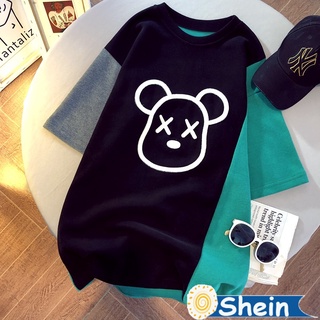 Shein 🔥พร้อมส่ง🔥เสื้อยืดเกาหลีผู้หญิง shirt เสื้อยืดลายการ์ตูนน่ารัก ฮิปฮอป 5514