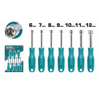 TOTAL ไขควงหัวลูกบ๊อกหกเหลี่ยม 7 ตัวชุด ขนาด (6 - 12 mm) รุ่น TNSS0701 (Nut Screwdriver Set)