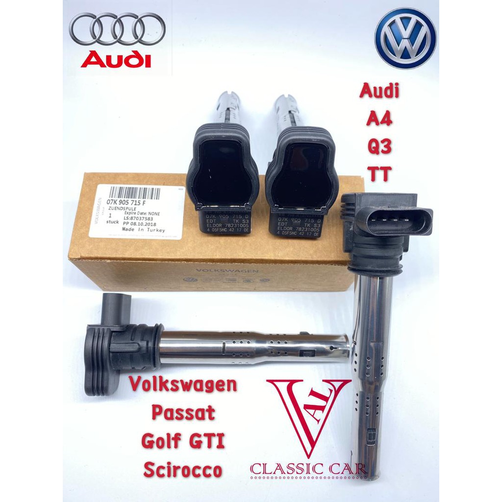 AUDI A4 2.0 Q3 2.0 TT 2.0 VOLKSWAGEN PASSAT 1.8 2.0 SCIROCCO 2.0 GOLF GTI IGNITION COIL ( 07K 905 71